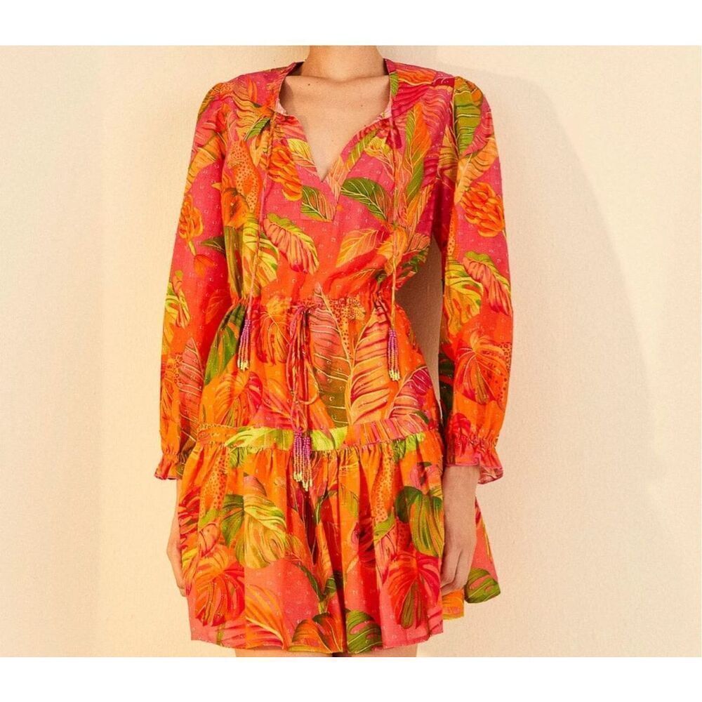 NWT-🌴 Farm Rio Tropical Jungle Mini Dress – Size Small– NWOT